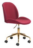 Zuo Modern Miles 100% Polyurethane, Plywood, Steel Modern Commercial Grade Office Chair Red, Gold 100% Polyurethane, Plywood, Steel