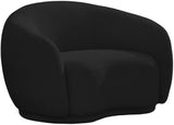 Hyde Boucle Fabric / Engineered Wood / Foam Contemporary Black Boucle Fabric Chair - 42" W x 38" D x 27.5" H