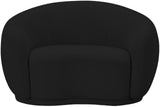 Hyde Boucle Fabric / Engineered Wood / Foam Contemporary Black Boucle Fabric Chair - 42" W x 38" D x 27.5" H