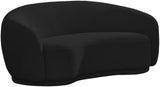 Hyde Boucle Fabric / Engineered Wood / Foam Contemporary Black Boucle Fabric Loveseat - 64" W x 38" D x 27.5" H