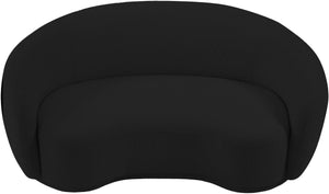 Hyde Boucle Fabric / Engineered Wood / Foam Contemporary Black Boucle Fabric Loveseat - 64" W x 38" D x 27.5" H