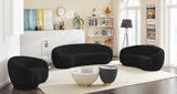 Hyde Boucle Fabric / Engineered Wood / Foam Contemporary Black Boucle Fabric Sofa - 89.5" W x 38" D x 27.5" H