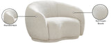 Hyde Boucle Fabric / Engineered Wood / Foam Contemporary Cream Boucle Fabric Chair - 42" W x 38" D x 27.5" H