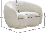 Hyde Boucle Fabric / Engineered Wood / Foam Contemporary Cream Boucle Fabric Chair - 42" W x 38" D x 27.5" H