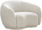 Hyde Boucle Fabric / Engineered Wood / Foam Contemporary Cream Boucle Fabric Chair - 42" W x 38" D x 27.5" H