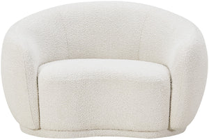 Hyde Boucle Fabric / Engineered Wood / Foam Contemporary Cream Boucle Fabric Chair - 42" W x 38" D x 27.5" H