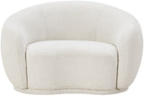 Hyde Boucle Fabric / Engineered Wood / Foam Contemporary Cream Boucle Fabric Chair - 42" W x 38" D x 27.5" H