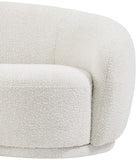 Hyde Boucle Fabric / Engineered Wood / Foam Contemporary Cream Boucle Fabric Chair - 42" W x 38" D x 27.5" H