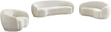 Hyde Boucle Fabric / Engineered Wood / Foam Contemporary Cream Boucle Fabric Loveseat - 64" W x 38" D x 27.5" H