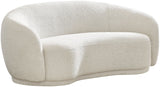 Hyde Boucle Fabric / Engineered Wood / Foam Contemporary Cream Boucle Fabric Loveseat - 64" W x 38" D x 27.5" H