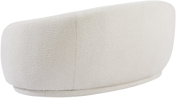 Hyde Boucle Fabric / Engineered Wood / Foam Contemporary Cream Boucle Fabric Loveseat - 64" W x 38" D x 27.5" H