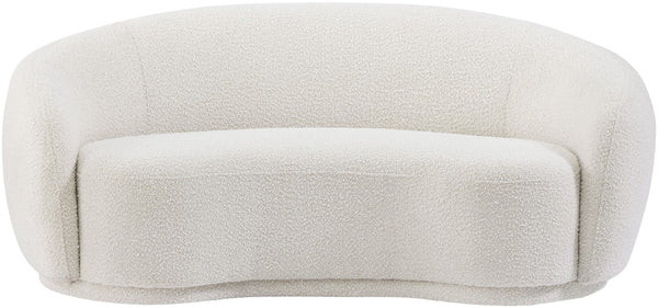 Hyde Boucle Fabric / Engineered Wood / Foam Contemporary Cream Boucle Fabric Loveseat - 64" W x 38" D x 27.5" H