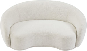 Hyde Boucle Fabric / Engineered Wood / Foam Contemporary Cream Boucle Fabric Loveseat - 64" W x 38" D x 27.5" H