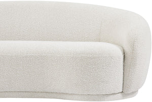 Hyde Boucle Fabric / Engineered Wood / Foam Contemporary Cream Boucle Fabric Loveseat - 64" W x 38" D x 27.5" H