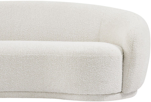 Hyde Boucle Fabric / Engineered Wood / Foam Contemporary Cream Boucle Fabric Loveseat - 64" W x 38" D x 27.5" H