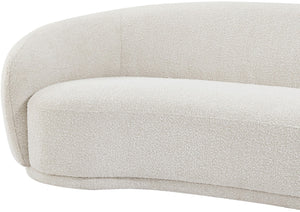 Hyde Boucle Fabric / Engineered Wood / Foam Contemporary Cream Boucle Fabric Loveseat - 64" W x 38" D x 27.5" H