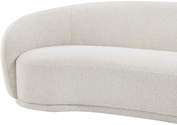 Hyde Boucle Fabric / Engineered Wood / Foam Contemporary Cream Boucle Fabric Loveseat - 64" W x 38" D x 27.5" H