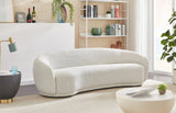 Hyde Boucle Fabric / Engineered Wood / Foam Contemporary Cream Boucle Fabric Sofa - 89.5" W x 38" D x 27.5" H