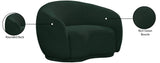 Hyde Boucle Fabric / Engineered Wood / Foam Contemporary Green Boucle Fabric Chair - 42" W x 38" D x 27.5" H