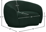 Hyde Boucle Fabric / Engineered Wood / Foam Contemporary Green Boucle Fabric Chair - 42" W x 38" D x 27.5" H