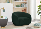 Hyde Boucle Fabric / Engineered Wood / Foam Contemporary Green Boucle Fabric Chair - 42" W x 38" D x 27.5" H