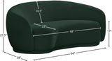 Hyde Boucle Fabric / Engineered Wood / Foam Contemporary Green Boucle Fabric Loveseat - 64" W x 38" D x 27.5" H