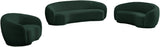 Hyde Boucle Fabric / Engineered Wood / Foam Contemporary Green Boucle Fabric Loveseat - 64" W x 38" D x 27.5" H