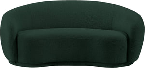 Hyde Boucle Fabric / Engineered Wood / Foam Contemporary Green Boucle Fabric Loveseat - 64" W x 38" D x 27.5" H