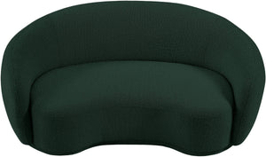 Hyde Boucle Fabric / Engineered Wood / Foam Contemporary Green Boucle Fabric Loveseat - 64" W x 38" D x 27.5" H