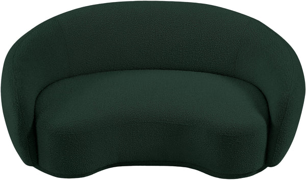 Hyde Boucle Fabric / Engineered Wood / Foam Contemporary Green Boucle Fabric Loveseat - 64" W x 38" D x 27.5" H