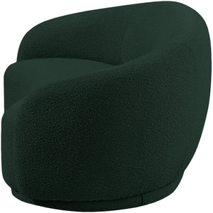 Hyde Boucle Fabric / Engineered Wood / Foam Contemporary Green Boucle Fabric Loveseat - 64" W x 38" D x 27.5" H