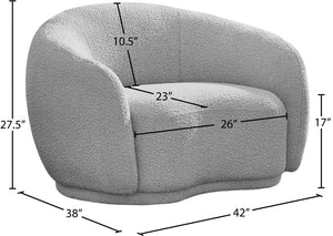 Hyde Boucle Fabric / Engineered Wood / Foam Contemporary Grey Boucle Fabric Chair - 42" W x 38" D x 27.5" H