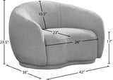 Hyde Boucle Fabric / Engineered Wood / Foam Contemporary Grey Boucle Fabric Chair - 42" W x 38" D x 27.5" H