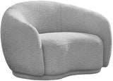 Hyde Boucle Fabric / Engineered Wood / Foam Contemporary Grey Boucle Fabric Chair - 42" W x 38" D x 27.5" H