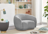 Hyde Boucle Fabric / Engineered Wood / Foam Contemporary Grey Boucle Fabric Chair - 42" W x 38" D x 27.5" H