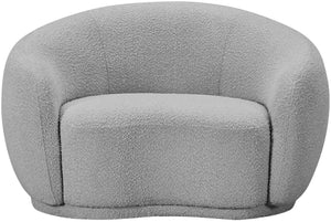 Hyde Boucle Fabric / Engineered Wood / Foam Contemporary Grey Boucle Fabric Chair - 42" W x 38" D x 27.5" H