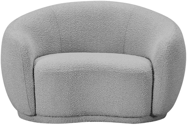 Hyde Boucle Fabric / Engineered Wood / Foam Contemporary Grey Boucle Fabric Chair - 42" W x 38" D x 27.5" H