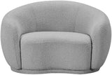 Hyde Boucle Fabric / Engineered Wood / Foam Contemporary Grey Boucle Fabric Chair - 42" W x 38" D x 27.5" H