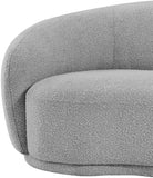 Hyde Boucle Fabric / Engineered Wood / Foam Contemporary Grey Boucle Fabric Chair - 42" W x 38" D x 27.5" H