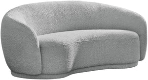 Hyde Boucle Fabric / Engineered Wood / Foam Contemporary Grey Boucle Fabric Loveseat - 64" W x 38" D x 27.5" H