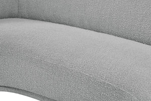 Hyde Boucle Fabric / Engineered Wood / Foam Contemporary Grey Boucle Fabric Loveseat - 64" W x 38" D x 27.5" H
