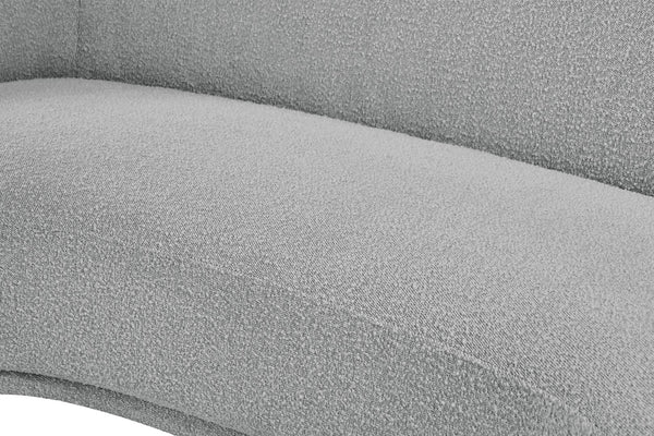 Hyde Boucle Fabric / Engineered Wood / Foam Contemporary Grey Boucle Fabric Loveseat - 64" W x 38" D x 27.5" H
