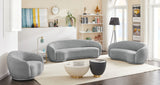 Hyde Boucle Fabric / Engineered Wood / Foam Contemporary Grey Boucle Fabric Loveseat - 64" W x 38" D x 27.5" H