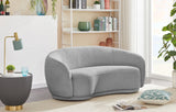 Hyde Boucle Fabric / Engineered Wood / Foam Contemporary Grey Boucle Fabric Loveseat - 64" W x 38" D x 27.5" H