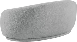 Hyde Boucle Fabric / Engineered Wood / Foam Contemporary Grey Boucle Fabric Loveseat - 64" W x 38" D x 27.5" H