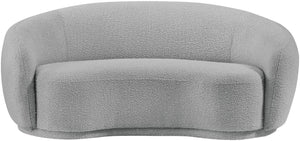 Hyde Boucle Fabric / Engineered Wood / Foam Contemporary Grey Boucle Fabric Loveseat - 64" W x 38" D x 27.5" H