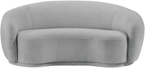 Hyde Boucle Fabric / Engineered Wood / Foam Contemporary Grey Boucle Fabric Loveseat - 64" W x 38" D x 27.5" H