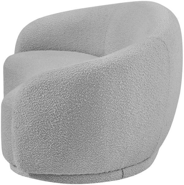 Hyde Boucle Fabric / Engineered Wood / Foam Contemporary Grey Boucle Fabric Loveseat - 64" W x 38" D x 27.5" H