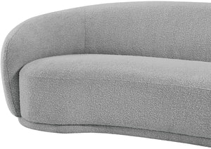 Hyde Boucle Fabric / Engineered Wood / Foam Contemporary Grey Boucle Fabric Loveseat - 64" W x 38" D x 27.5" H