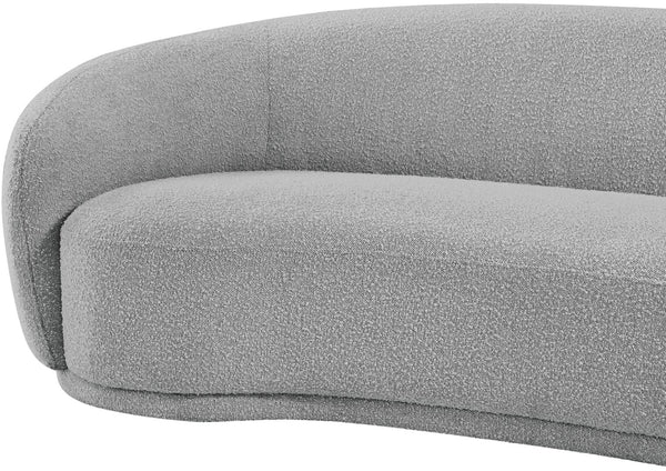 Hyde Boucle Fabric / Engineered Wood / Foam Contemporary Grey Boucle Fabric Loveseat - 64" W x 38" D x 27.5" H